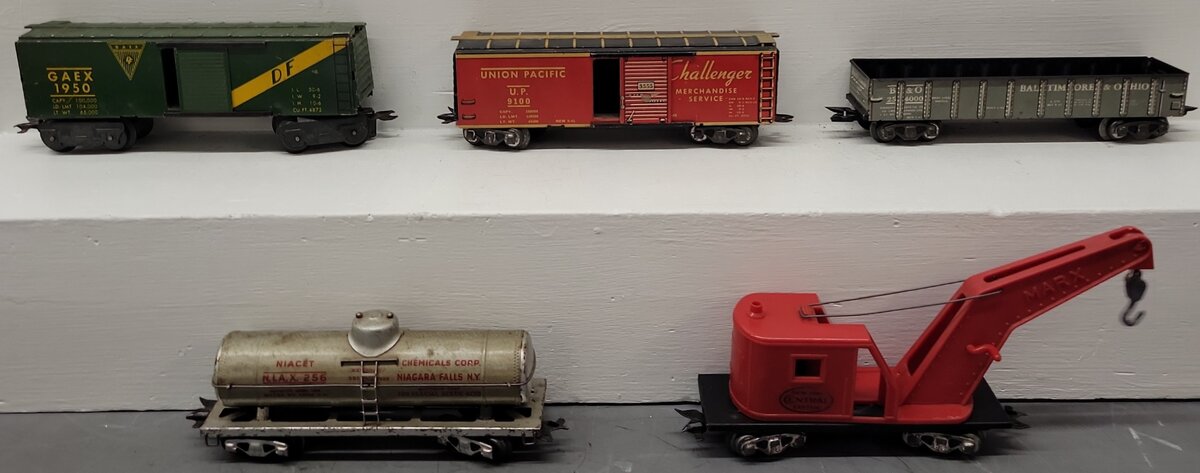 Marx O Gauge Vintage Freight Cars #254000,256,1950,9100,3550 [5] VG