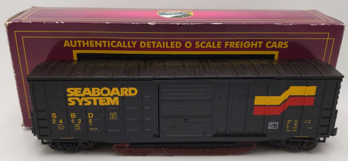 MTH 20-93029 O Gauge Seaboard System 50' Waffle Side Boxcar #24125 - Custom EX/Box