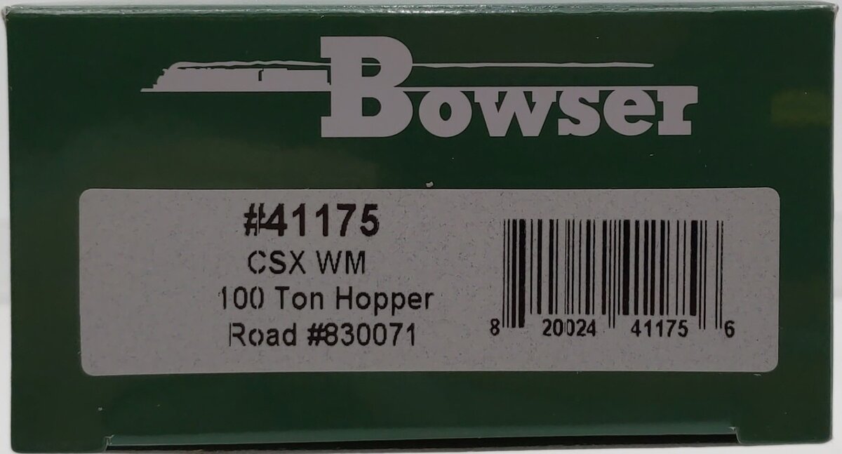 Bowser 41175 HO CSX/WM 10-Ton 3-Bay Hopper Executive Line #830071 LN/Box
