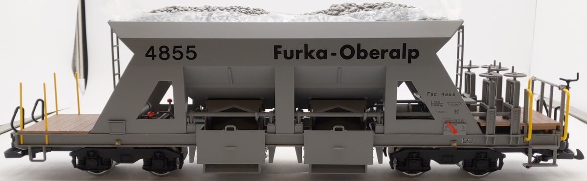 LGB 46693 G Scale Furka Oberalp Self Unloading Car #4855 (Metal Wheels) LN/Box