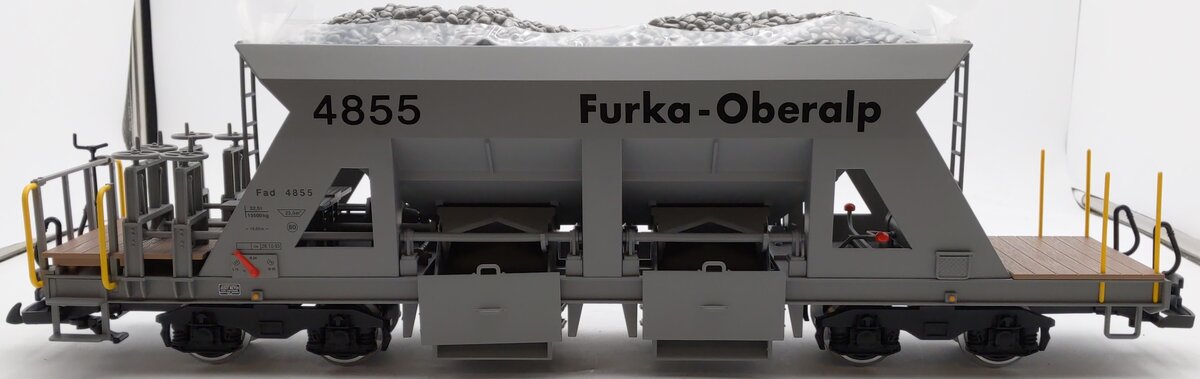 LGB 46693 G Scale Furka Oberalp Self Unloading Car #4855 (Metal Wheels) LN/Box