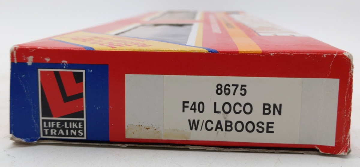 Life Like 8675 HO Burlington Northern F40 Diesel Locomotive w/Caboose LN/Box