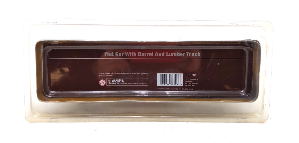 Menards 279-0710 Union Pacific Flatcar #8318 w/ F-150 & Barrels MT/Box
