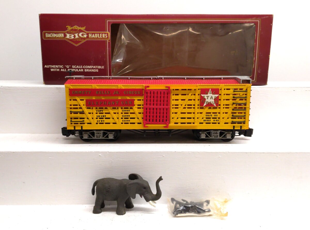 Bachmann 98171 Emmett Kelley Circus Elephant Stock Car #153 EX/Box