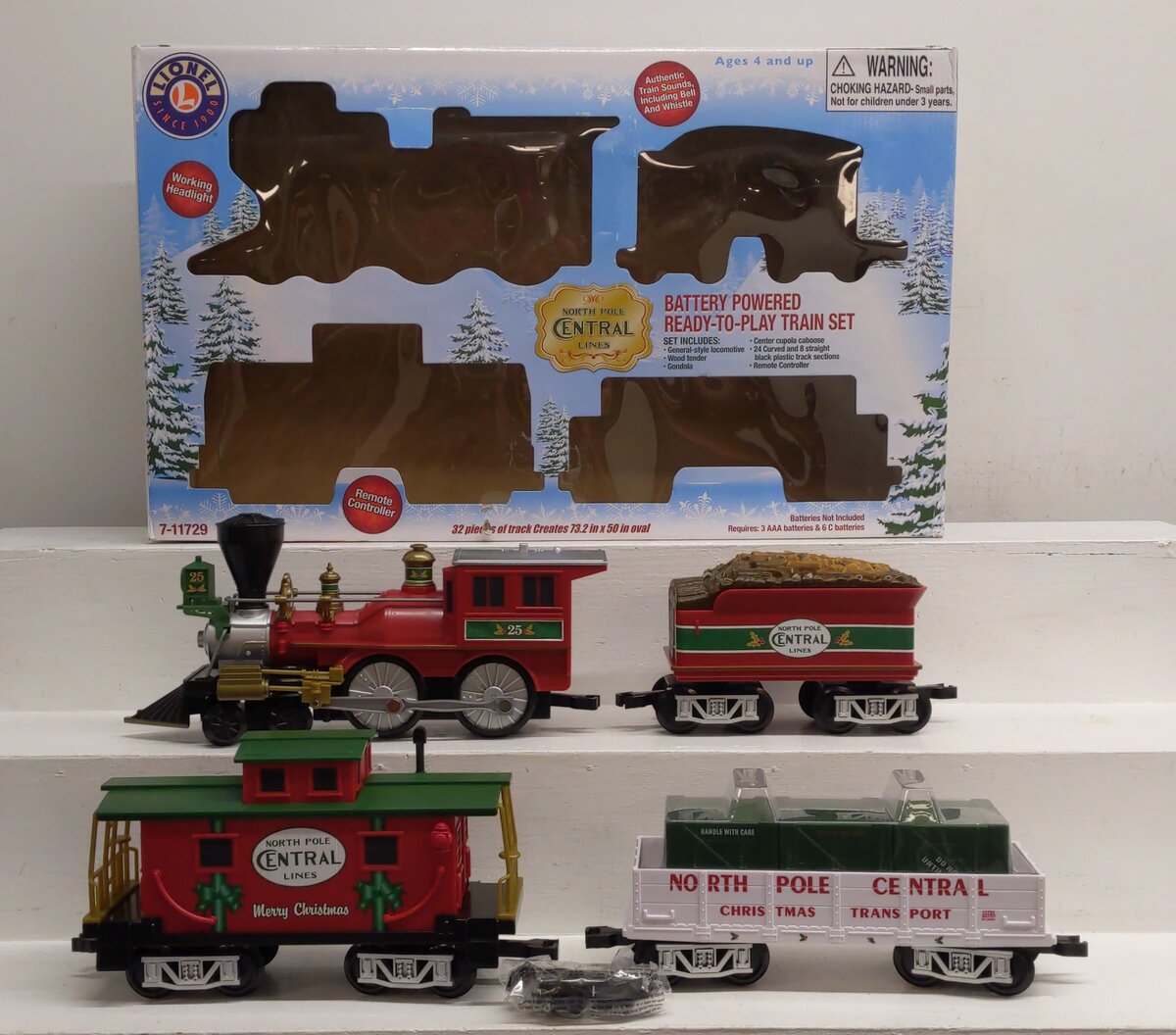 Lionel 7-11729 G Scale North Pole Central Battery Ready-to-Play Freight Set EX/Box