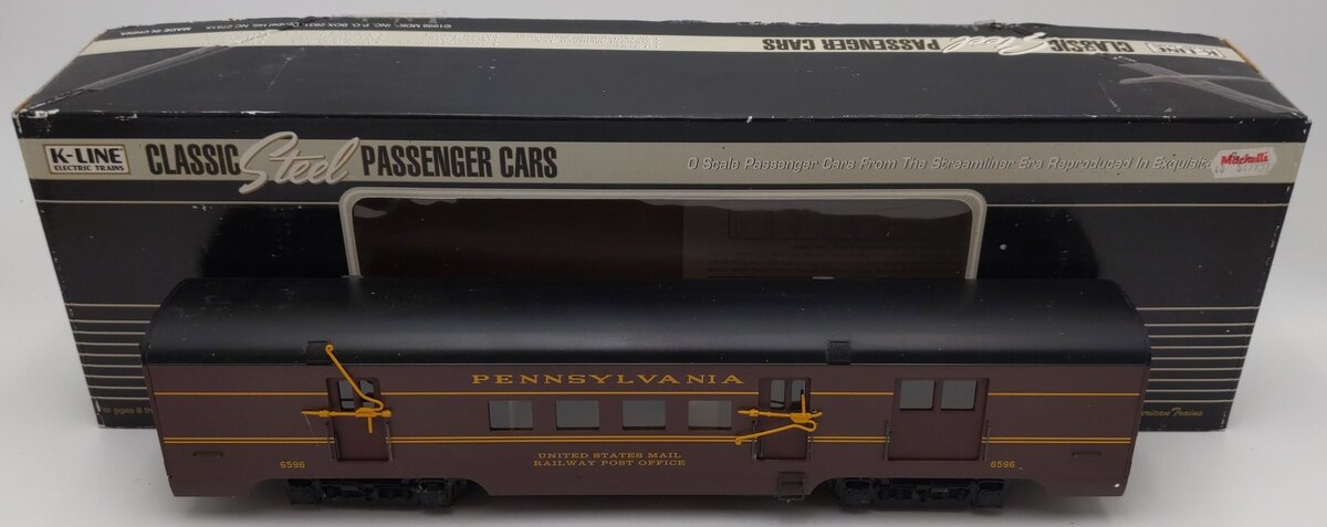 K-Line K4680-16596 O Pennsylvania U.S. Mail 15" Aluminum Passenger Car #6596 EX/Box