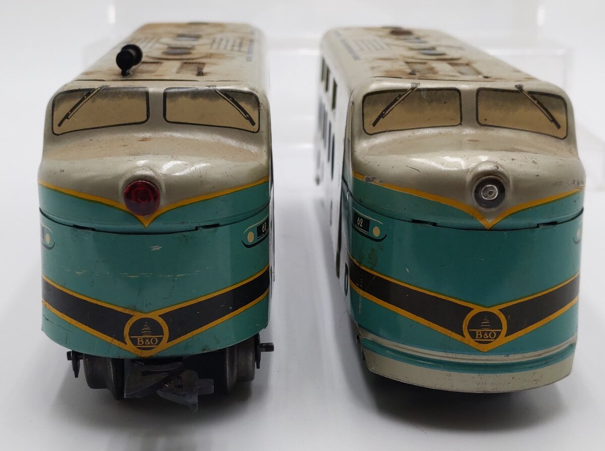 Marx 62 Vintage O Gauge Baltimore & Ohio F-3 AA Diesel Locomotives VG