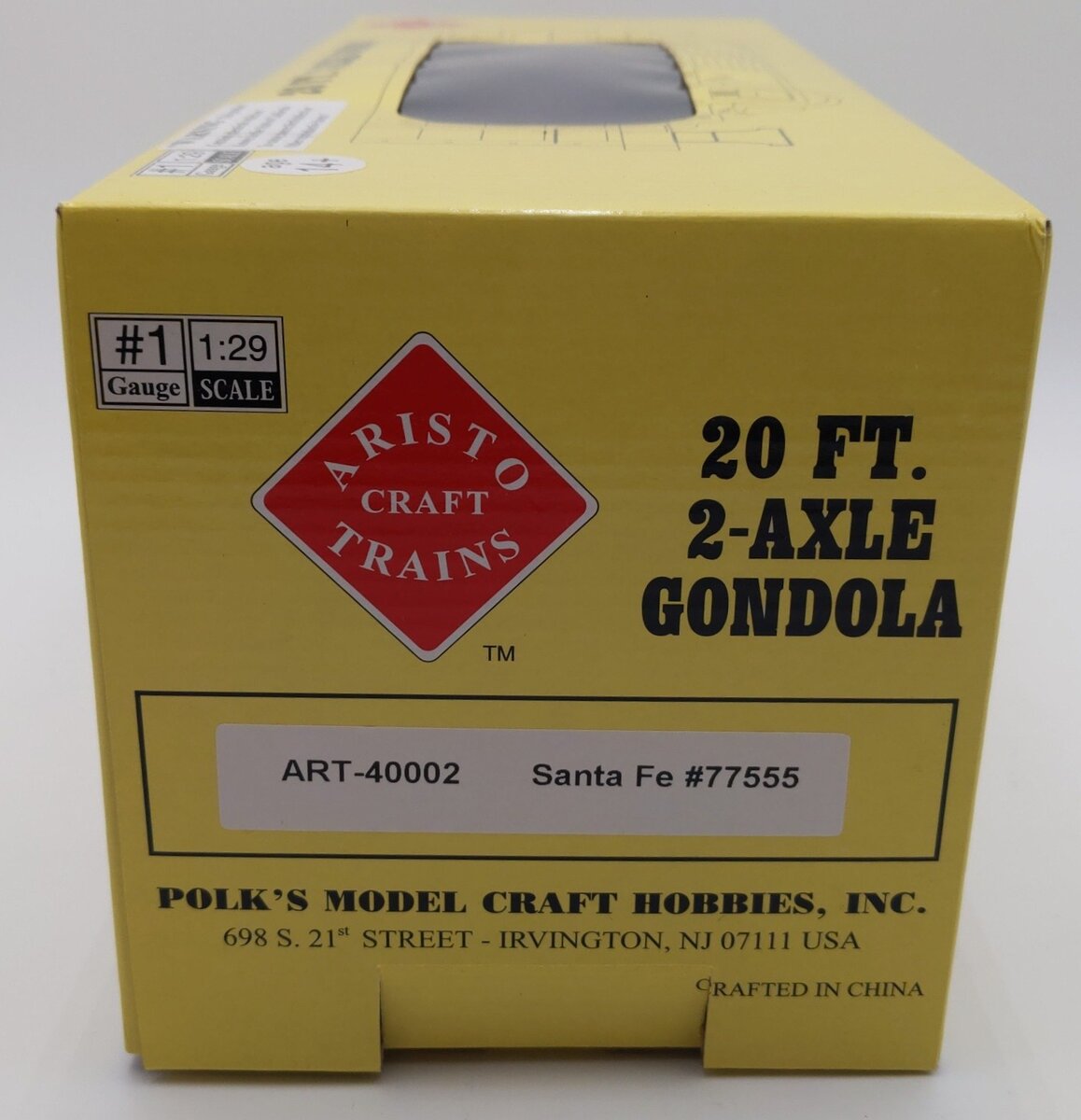 Aristo-Craft 40002 G Santa Fe 20 Foot Gondola #77555 EX/Box