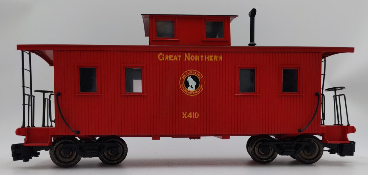 Bachmann 93811 G Scale Great Northern Center Cupola Wood Caboose (Metal Wheels) VG