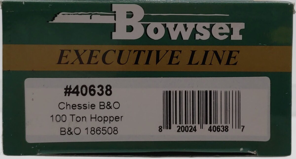 Bowser 40638 HO Scale Chessie/B&O 100-Ton Hopper #186508 LN/Box