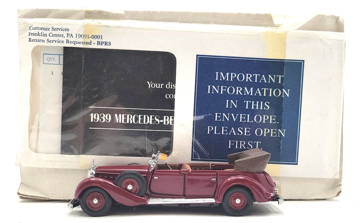 Franklin Mint B11PW43 1:43 Diecast 1939 Mercedes Benz 770K Grosser Cabriolet LN/Box