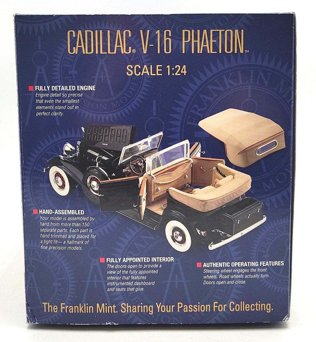 Franklin Mint B11A182 1:24 Diecast Elliot Ness 1932 Cadillac V-16 Phaeton EX/Box