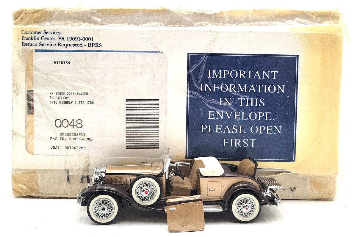 Franklin Mint B11R134 1:43 Diecast 1930 Cadillac V-16 Roadster EX/Box