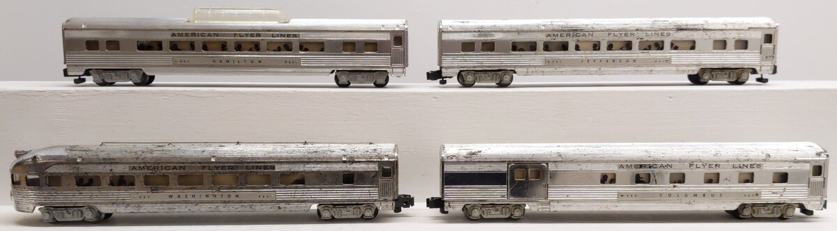 American Flyer S Gauge Vintage Chrome Passenger Cars: 960, 961, 962, 963 [4]