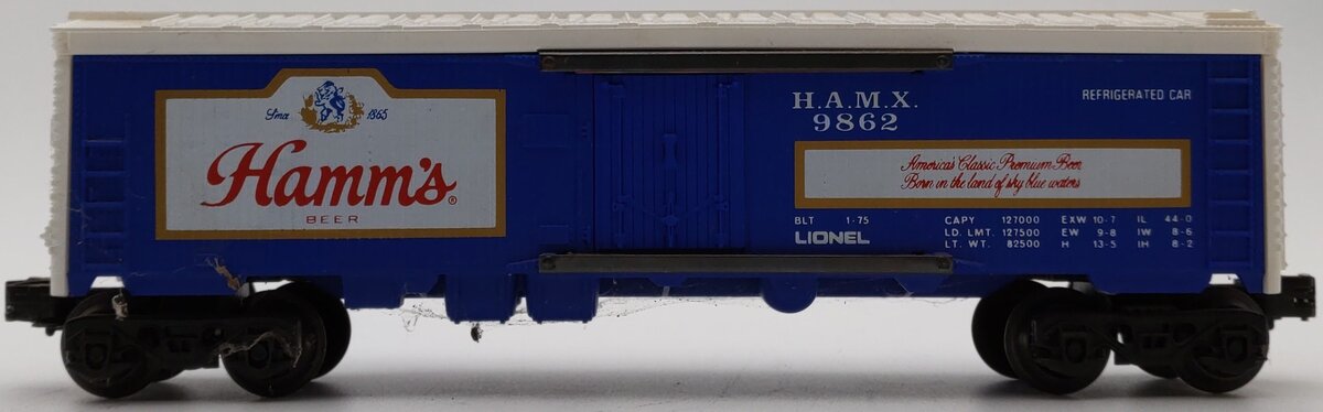 Lionel 6-9862 O Gauge Hamm's Beer Billboard Reefer Car VG/Box