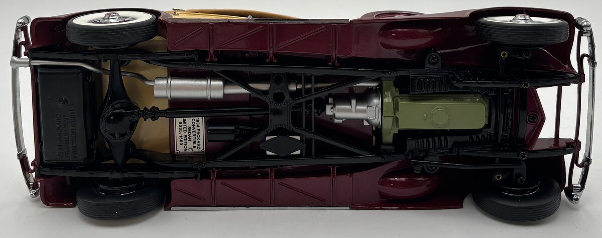 Franklin Mint B11E662 1:24 1934 Packard Convertible in Maroon/Cream LN