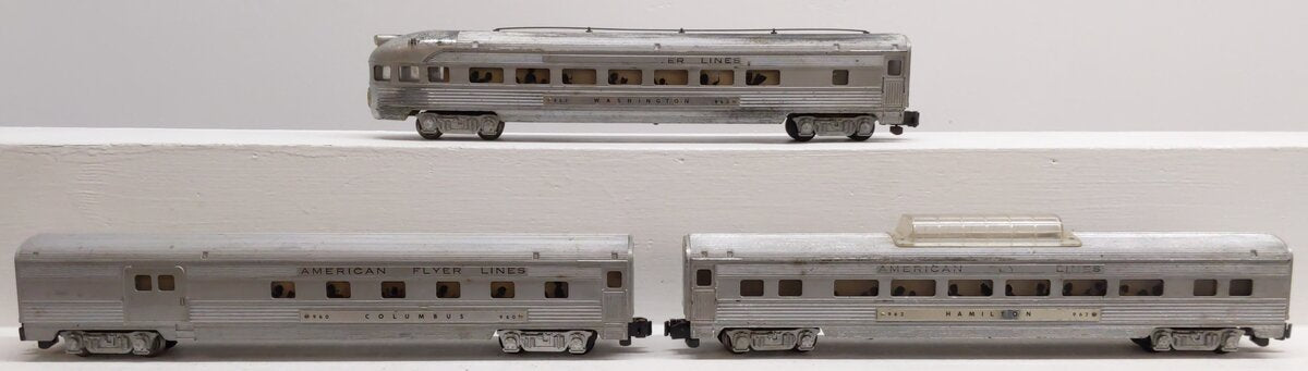 American Flyer S Gauge Vintage Silver Passenger Cars: 960 962 963 [3]