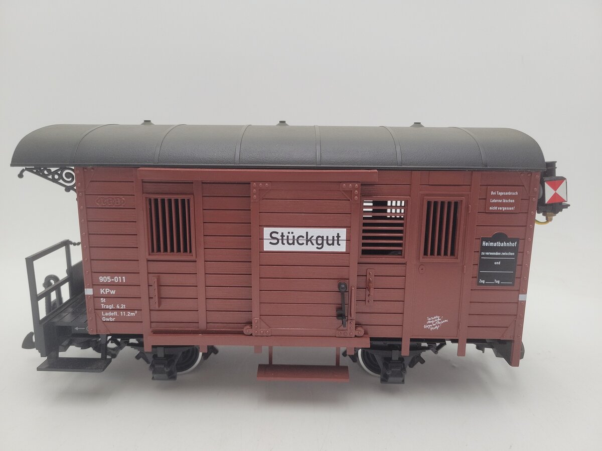 LGB 31190 G Scale DB Illuminated Boxcar with Taillights- Metal Wheels EX