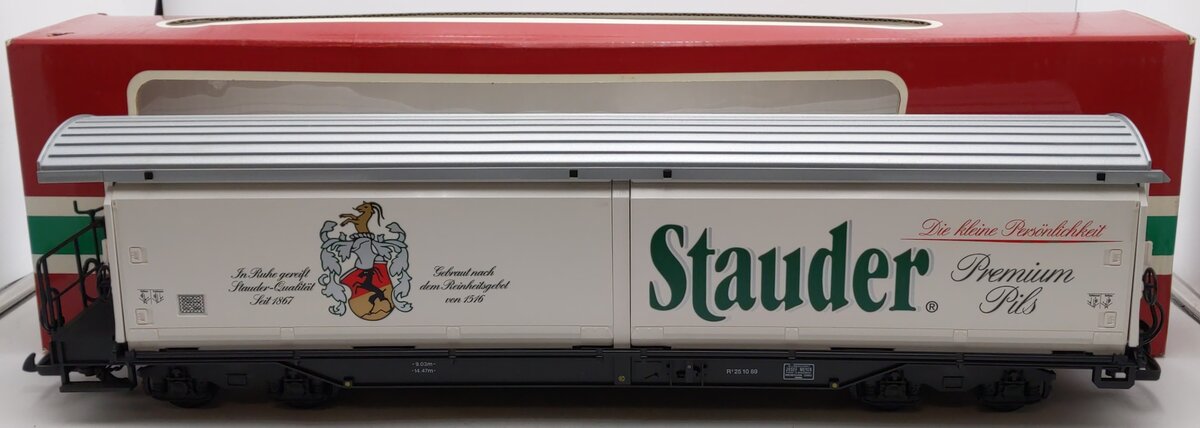 LGB 40573 G Scale Stauder Boxcar with Sliding Doors EX/Box