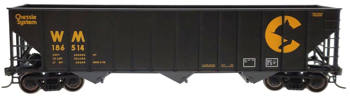 Bowser 40640 HO Scale Chessie/WM 100-Ton Hopper #186514 LN/Box