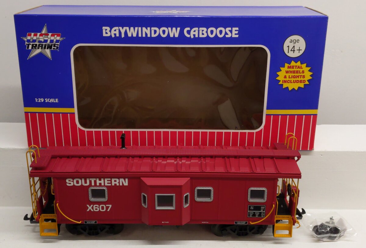 USA Trains 12062 G Southern Baywindow Caboose - Metal Wheels EX/Box