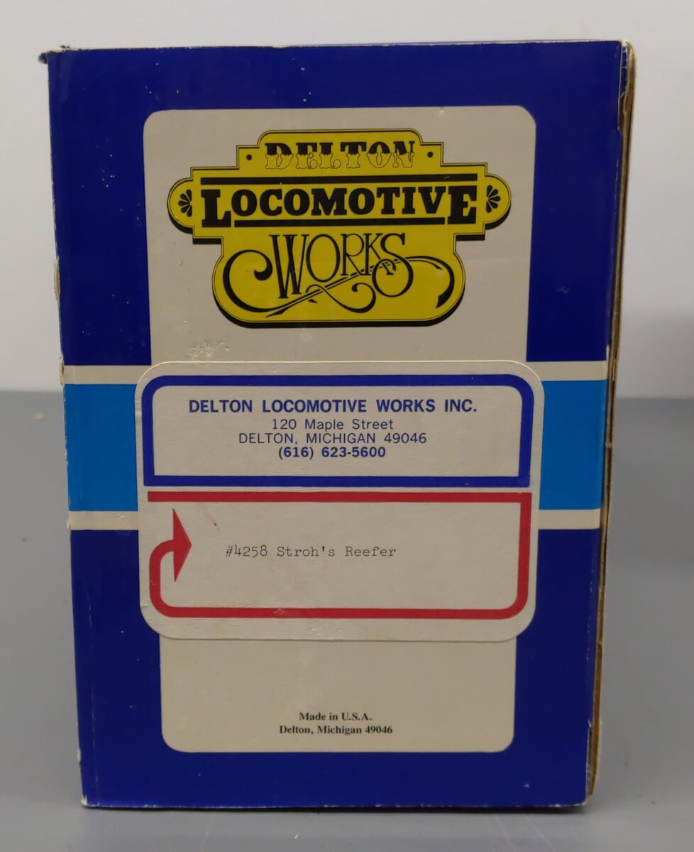 Delton 4258S G Scale Stroh's Refrigerator Car EX/Box