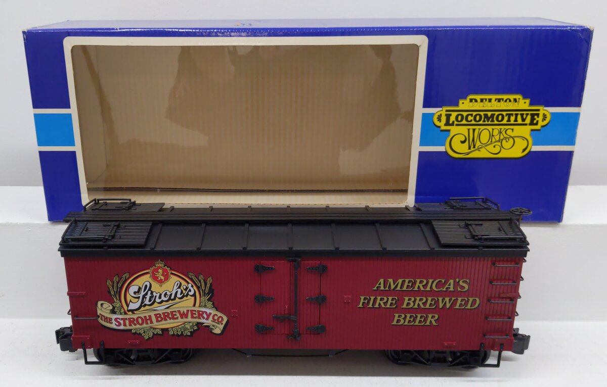 Delton 4258S G Scale Stroh's Refrigerator Car EX/Box