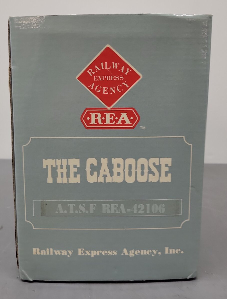 REA 42106 G Scale ATSF Red "The Caboose" #42106 EX/Box