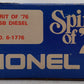 Lionel 6-1776 O Gauge Spirit of 76 U36B Powered Diesel Locomotive VG/Box
