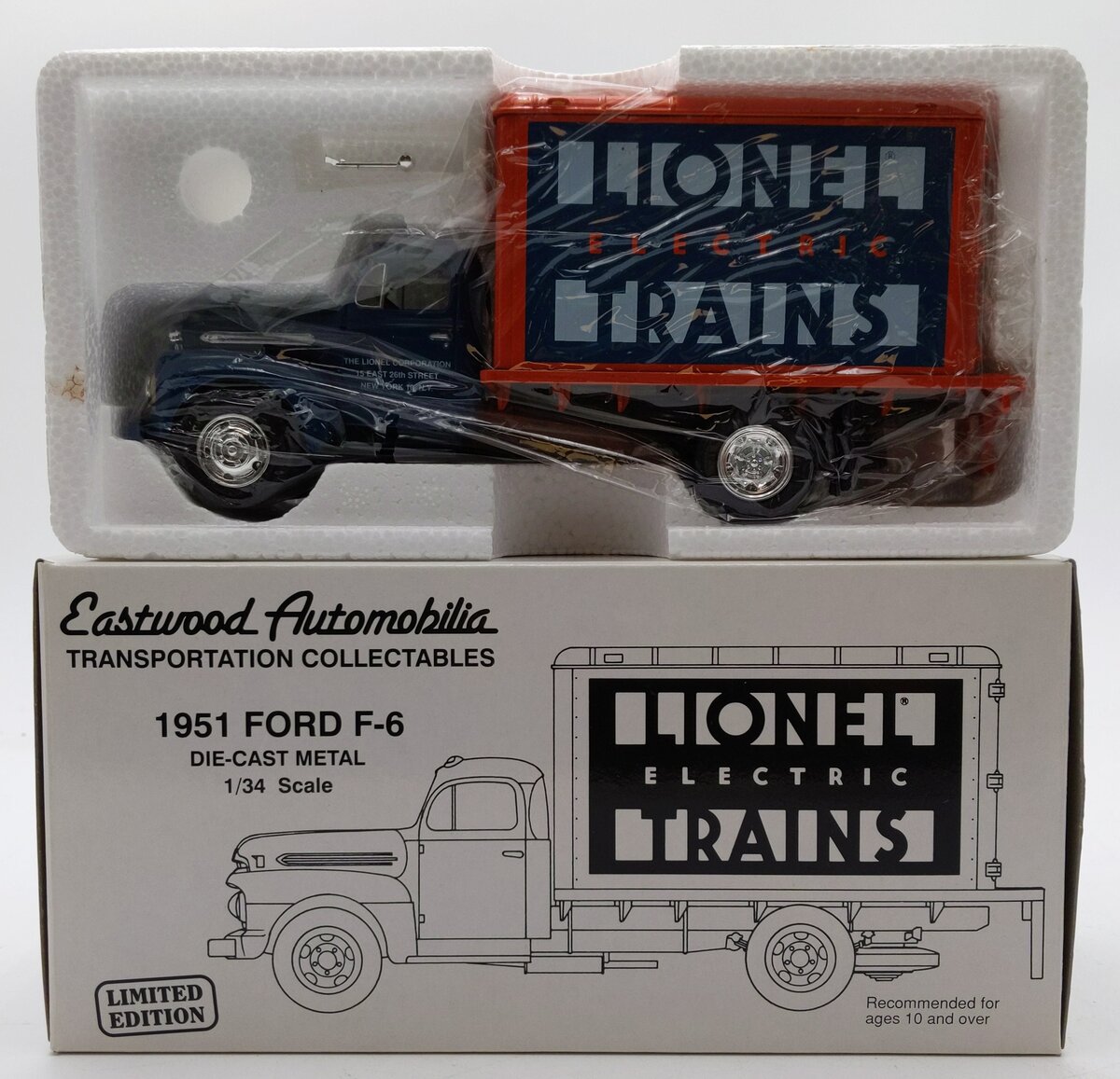 Eastwood 19-0104 1:34 Scale Diecast Lionel Electric Trains 1951 Ford F-6 Truck NIB