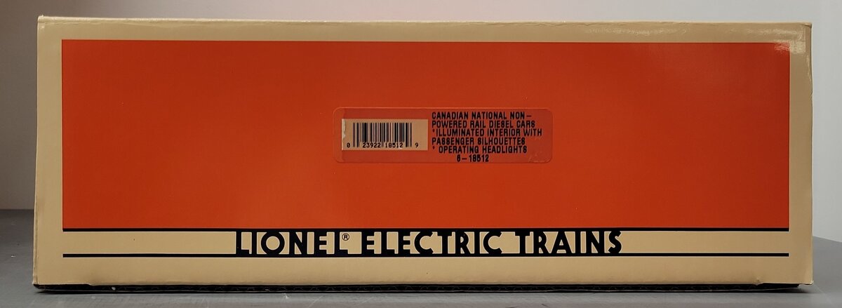 Lionel 6-18512 O Canadian National Non-Powered Budd Car Set EX/Box