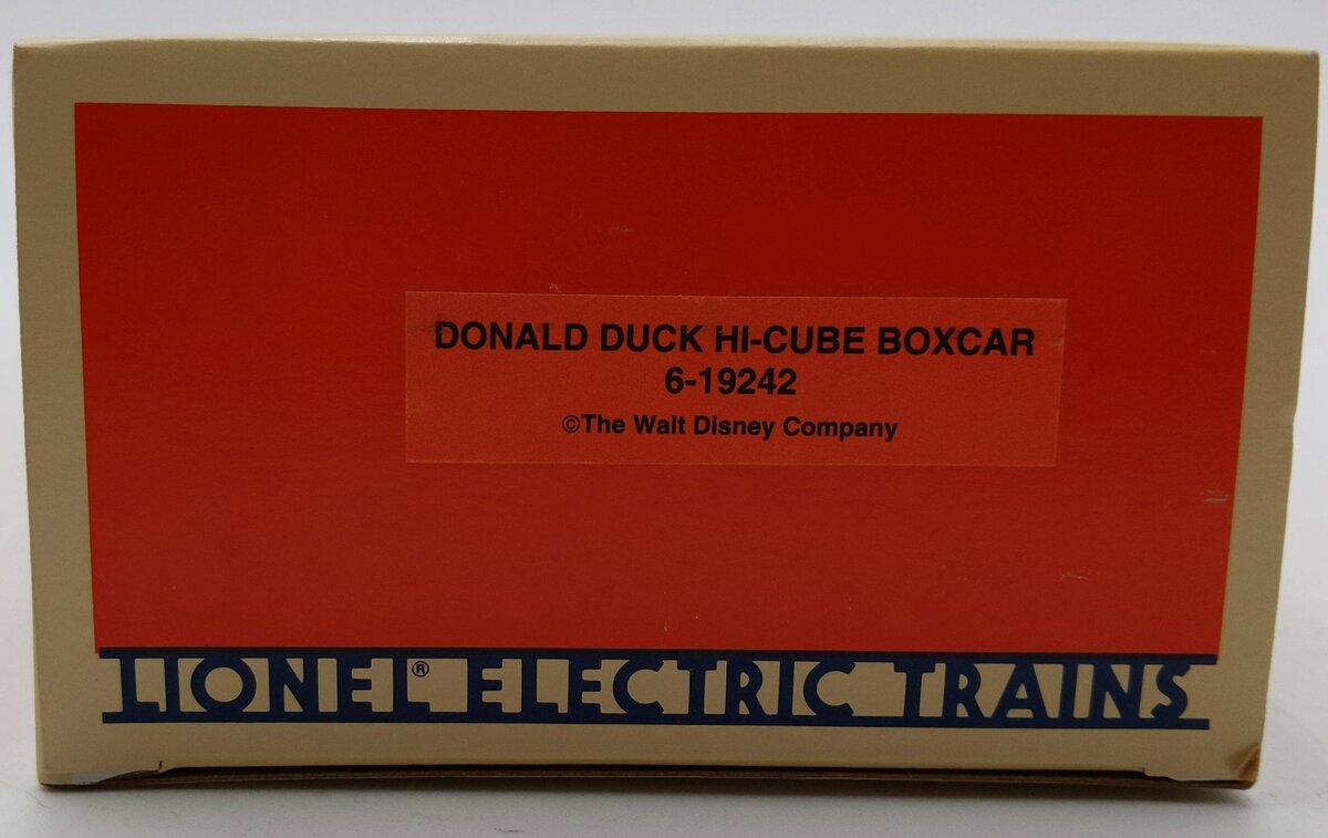 Lionel 6-19242 O Gauge Disney Donald Duck 50th Anniversary Hi Cube Boxcar #19242 LN/Box