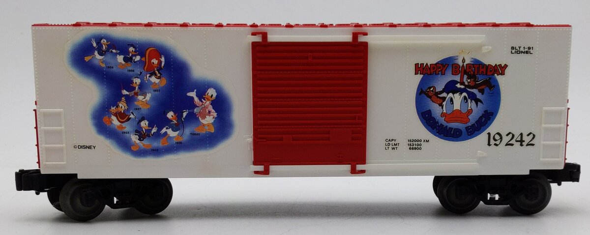 Lionel 6-19242 O Gauge Disney Donald Duck 50th Anniversary Hi Cube Boxcar #19242 LN/Box