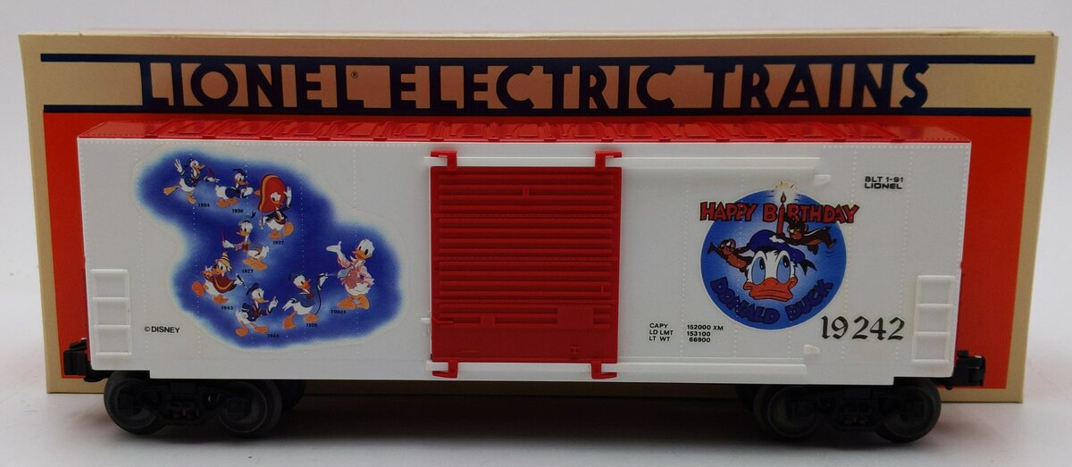 Lionel 6-19242 O Gauge Disney Donald Duck 50th Anniversary Hi Cube Boxcar #19242 LN/Box