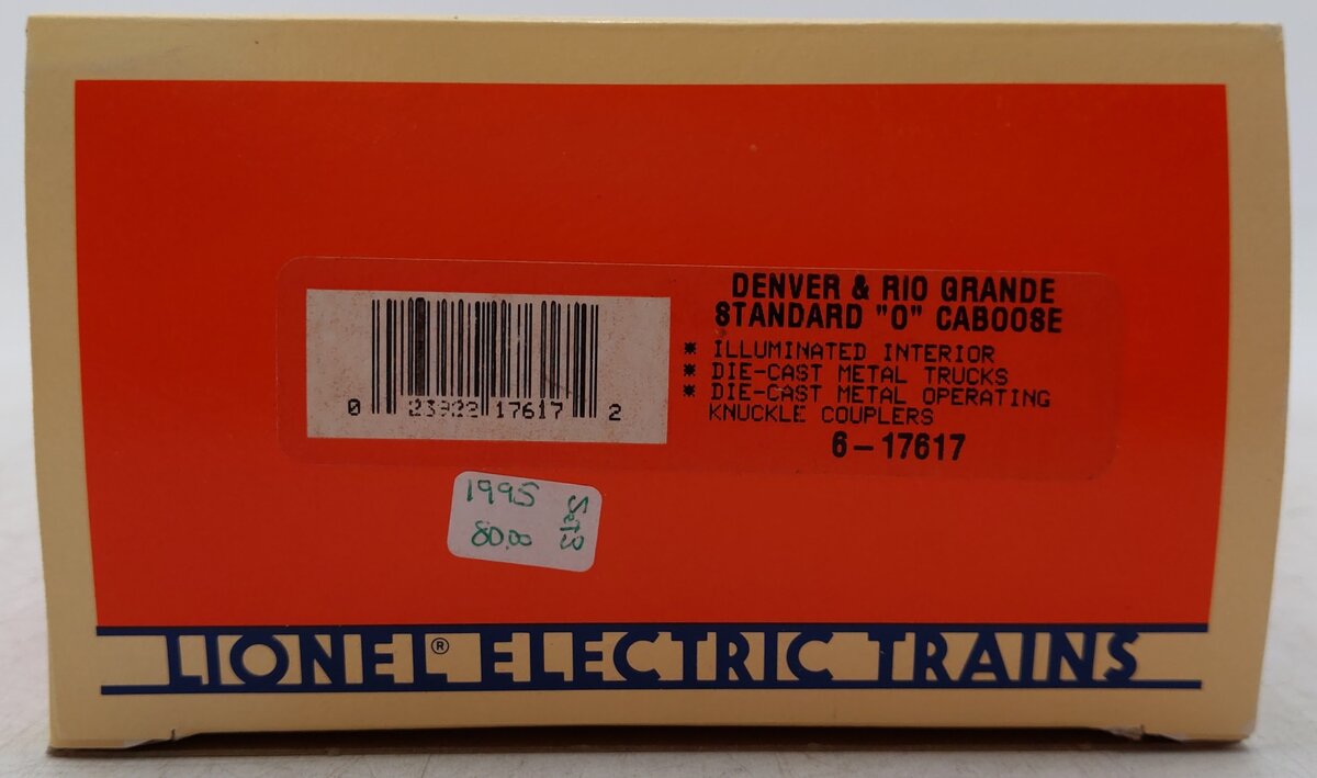 Lionel 6-17617 O Gauge Denver & Rio Grande Caboose #17617 EX/Box