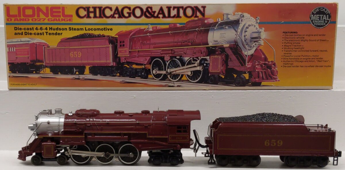 Lionel 6-8101 O Gauge Chicago & Alton 4-6-4 Diecast Steam Loco & Tender #659 EX/Box