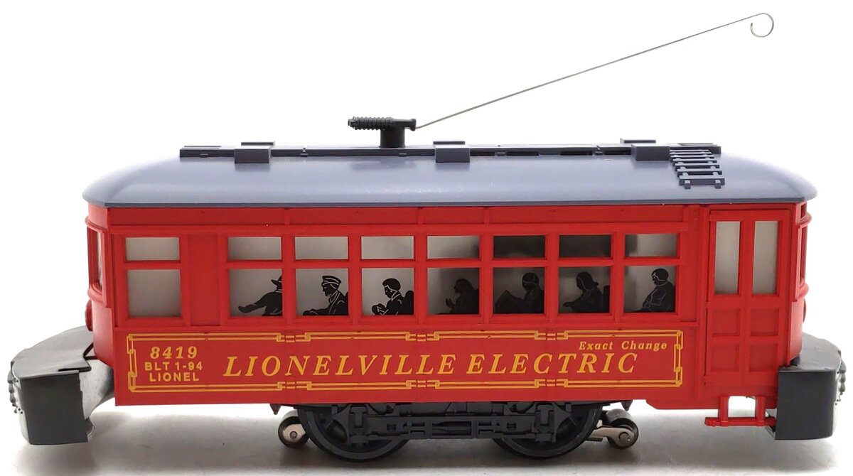 Lionel 6-18419 O Gauge Lionelville Red Operating Trolley #8419 LN/Box