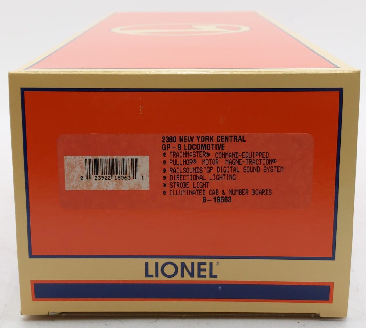 Lionel 6-18563 O Gauge New York Central GP-9 Diesel Locomotive #2380 EX/Box