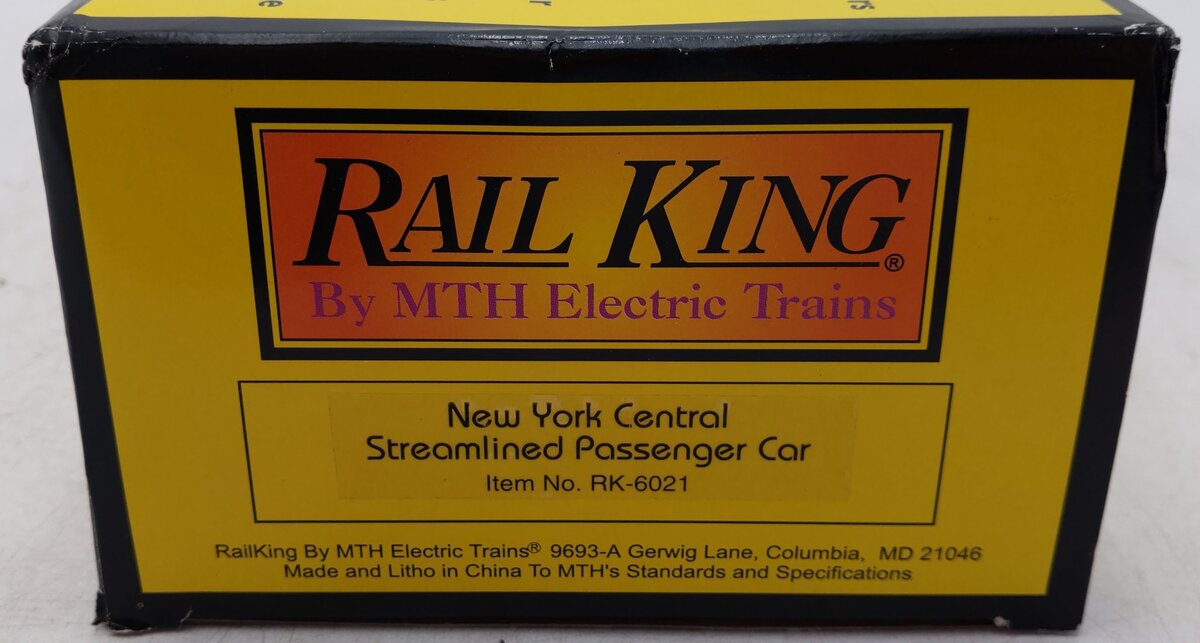 MTH 30-6021 New York Central Streamlined Passenger Car #10510 EX/Box