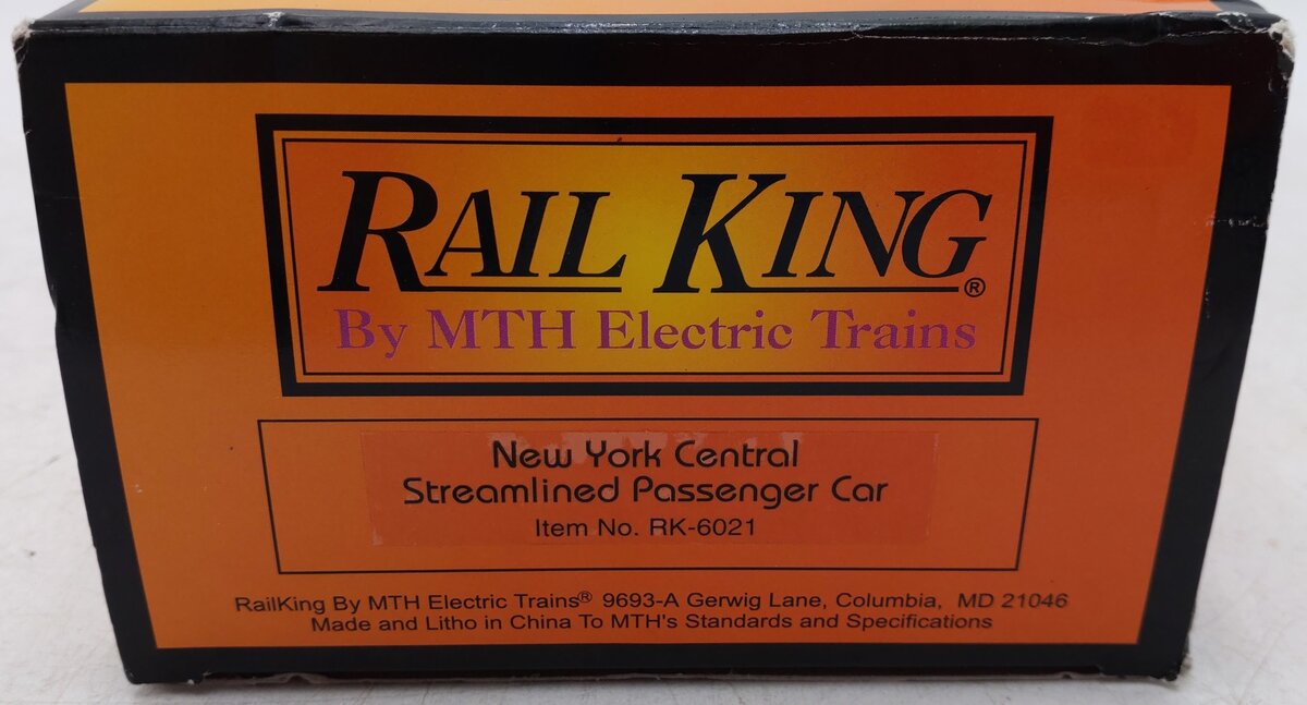 MTH 30-6021 New York Central Streamlined Passenger Car #10510 EX/Box