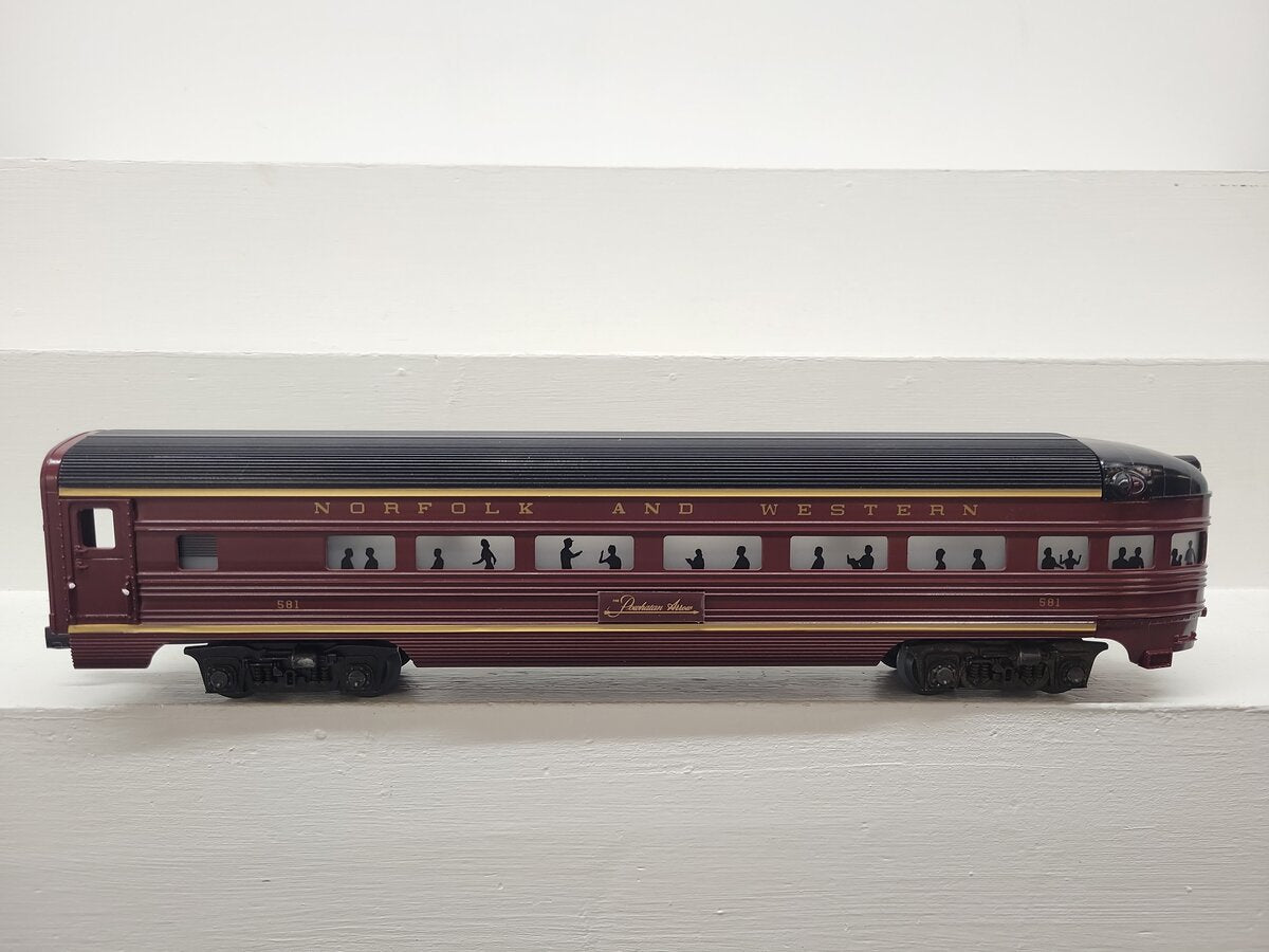 Lionel 6-9566 O Gauge Norfolk & Western Aluminum Observation Car #581 EX/Box
