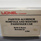 Lionel 6-9566 O Gauge Norfolk & Western Aluminum Observation Car #581 EX/Box