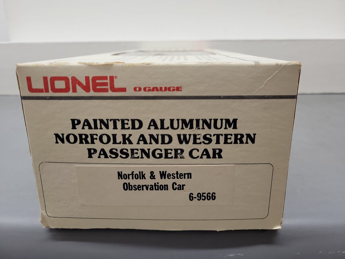 Lionel 6-9566 O Gauge Norfolk & Western Aluminum Observation Car #581 EX/Box