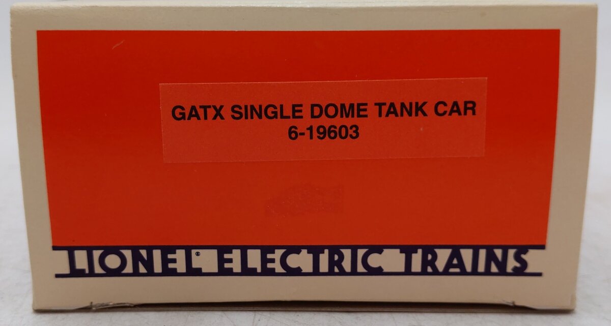 Lionel 6-19603 O Gauge GATX Single Dome Tank Car EX/Box