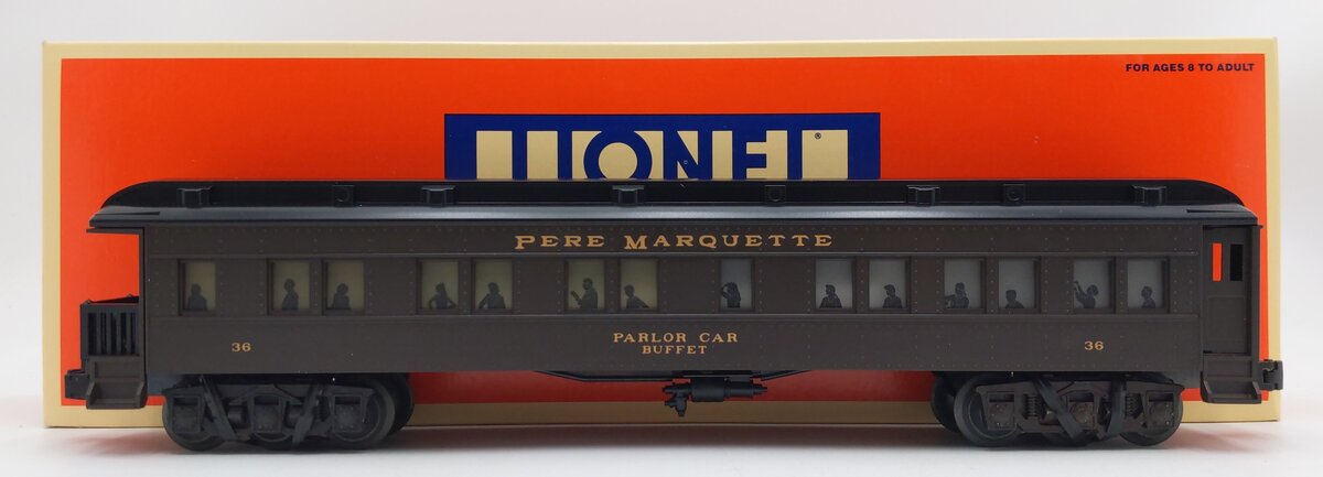 Lionel 6-19042 O Pere Marquette Heavyweight Madison Type Observation Car EX/Box