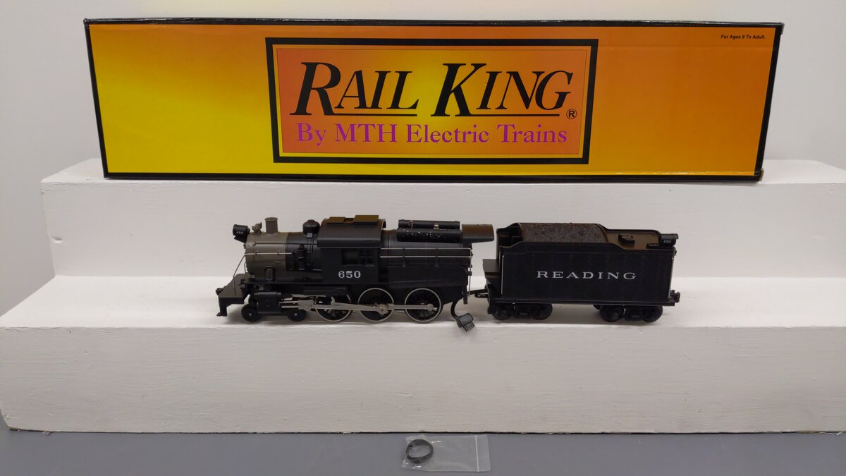 MTH 30-1142-1 Reading 4-6-0 Camelback Steam Locomotive & Tender w/PS1 #650 EX/Box
