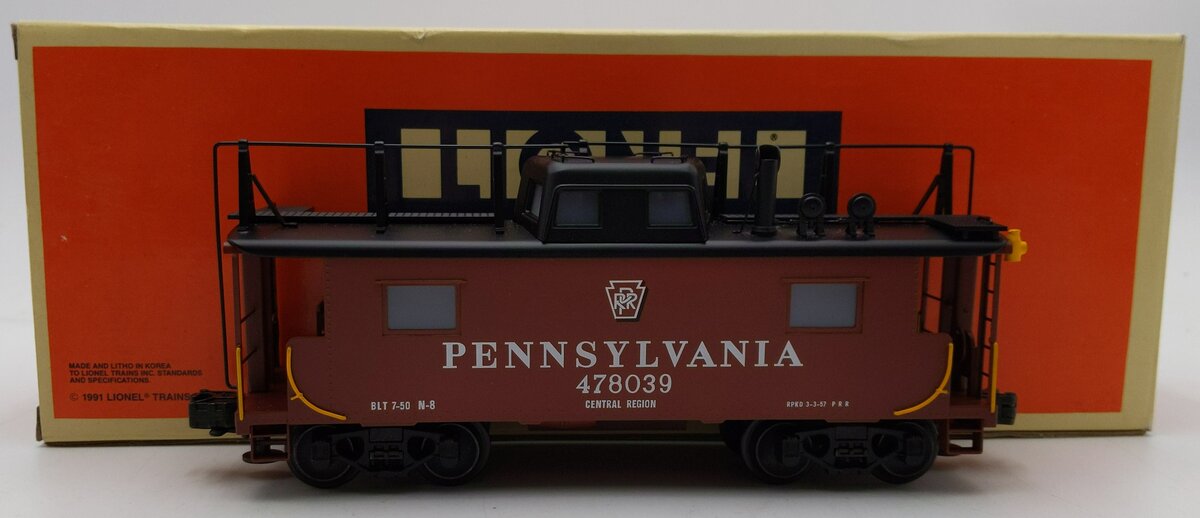 Lionel 6-51702 O Gauge BRASS Pennsylvania N-8 Smoking Caboose #478039 EX/Box