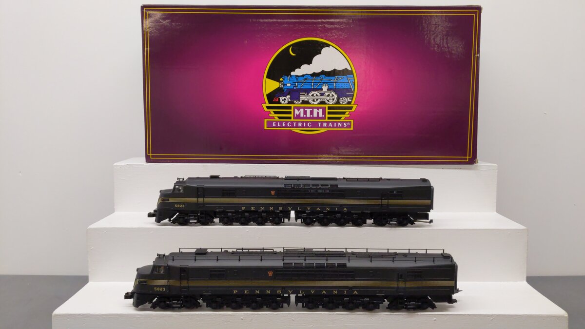 MTH 20-2200-1 O Gauge PRR Centipede AA Diesel Engine Set w/PS1 #5823 EX/Box