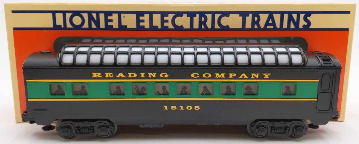 Lionel 6-15105 O Gauge Reading Full Vista Dome Passenger Car EX/Box