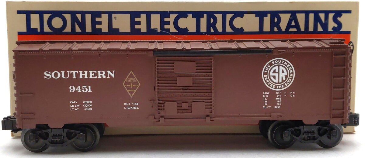 Lionel 6-9451 O Gauge Southern Railway "Famous American Railroad" Boxcar #9451 LN/Box